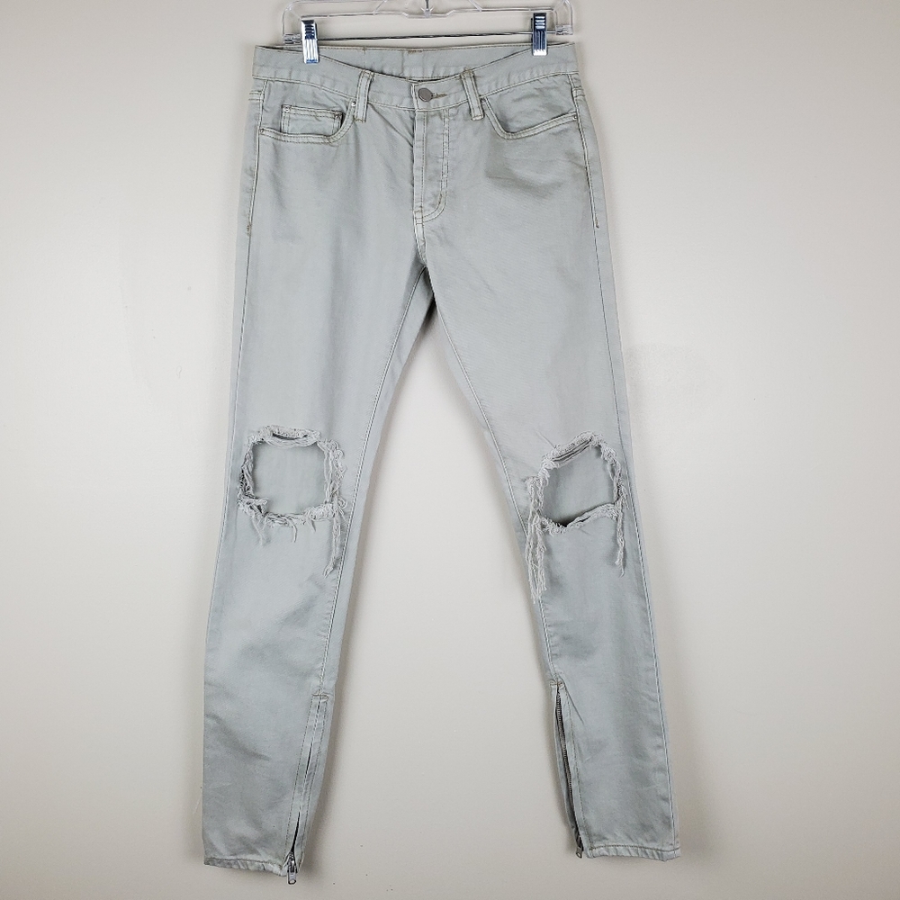 mnml button fly skinny jeans